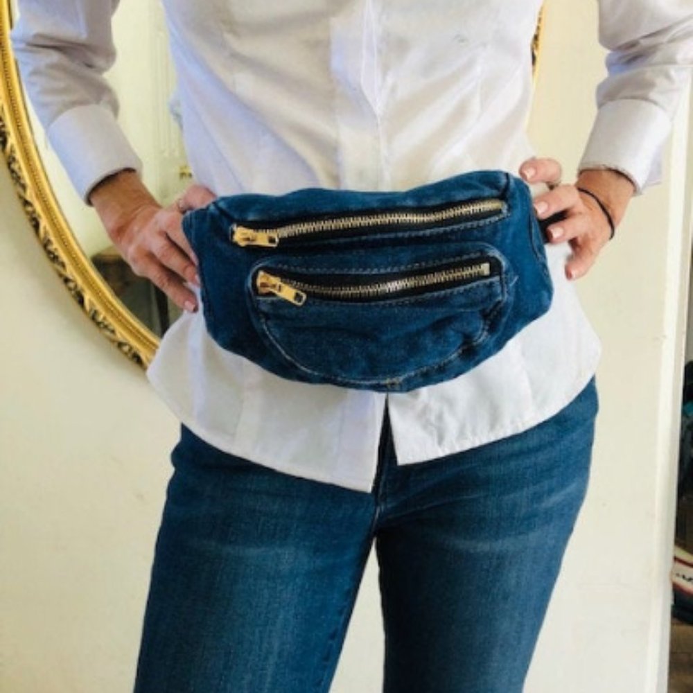 Blue denim Fanny pack